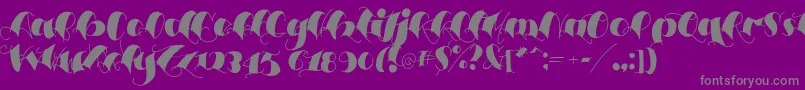 Espesorolas3-Schriftart – Graue Schriften auf violettem Hintergrund