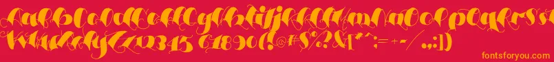 Espesorolas3 Font – Orange Fonts on Red Background