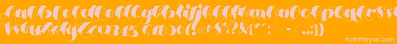 Espesorolas3-Schriftart – Rosa Schriften auf orangefarbenem Hintergrund