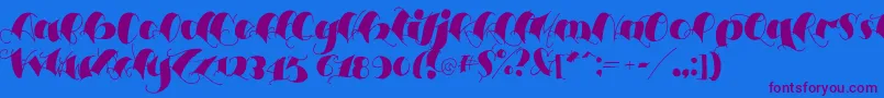 Espesorolas3-Schriftart – Violette Schriften auf blauem Hintergrund