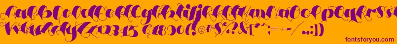 Espesorolas3-Schriftart – Violette Schriften auf orangefarbenem Hintergrund