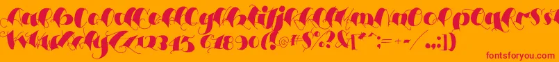 Espesorolas3-Schriftart – Rote Schriften auf orangefarbenem Hintergrund