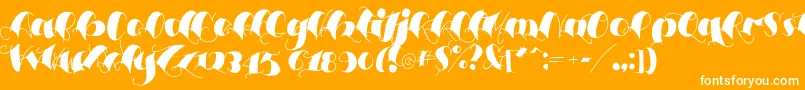 Espesorolas3-Schriftart – Weiße Schriften auf orangefarbenem Hintergrund