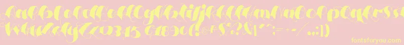 Espesorolas3-Schriftart – Gelbe Schriften auf rosa Hintergrund