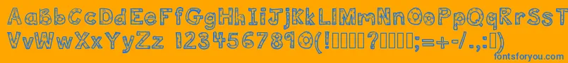 Deedeeflowers Font – Blue Fonts on Orange Background