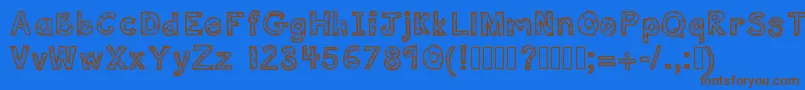 Deedeeflowers Font – Brown Fonts on Blue Background