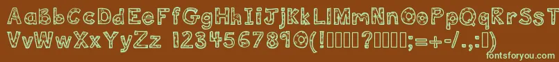 Deedeeflowers Font – Green Fonts on Brown Background