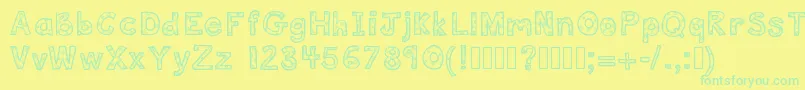 Deedeeflowers Font – Green Fonts on Yellow Background