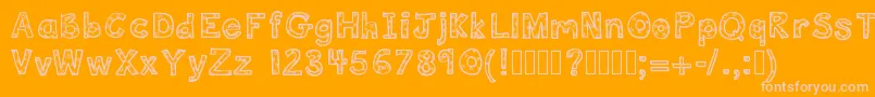 Deedeeflowers Font – Pink Fonts on Orange Background