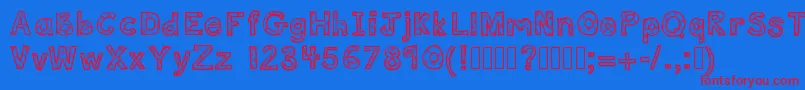 Шрифт Deedeeflowers – красные шрифты на синем фоне