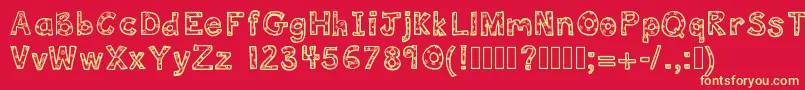 Deedeeflowers Font – Yellow Fonts on Red Background