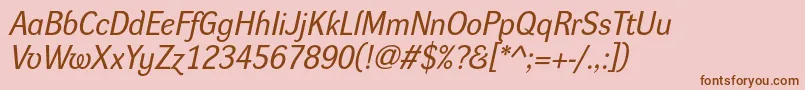 DynagroteskrItalic Font – Brown Fonts on Pink Background