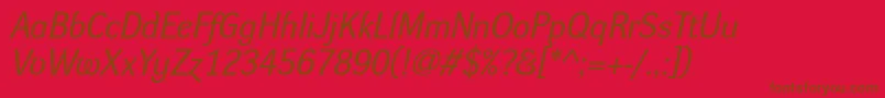 DynagroteskrItalic Font – Brown Fonts on Red Background