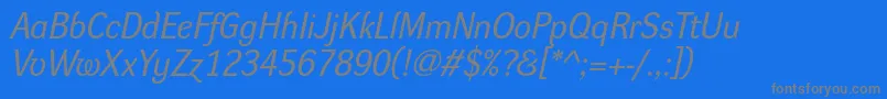 DynagroteskrItalic Font – Gray Fonts on Blue Background