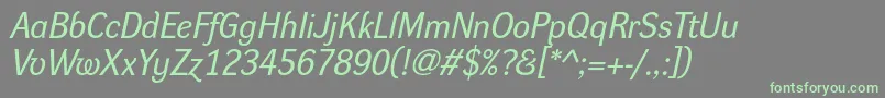 DynagroteskrItalic Font – Green Fonts on Gray Background