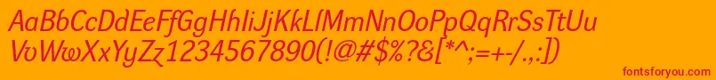 DynagroteskrItalic Font – Red Fonts on Orange Background