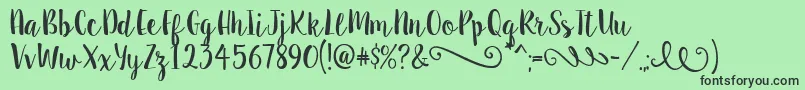 SweetPea Font – Black Fonts on Green Background