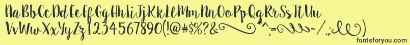 SweetPea Font – Black Fonts on Yellow Background