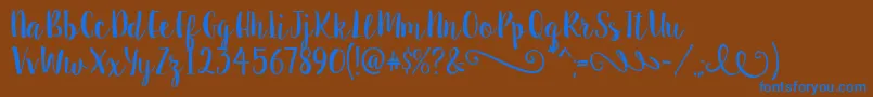 SweetPea Font – Blue Fonts on Brown Background