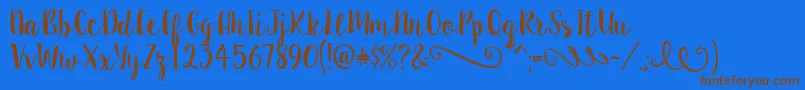 SweetPea Font – Brown Fonts on Blue Background