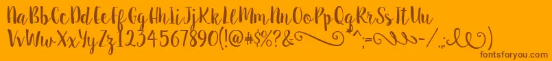 SweetPea Font – Brown Fonts on Orange Background