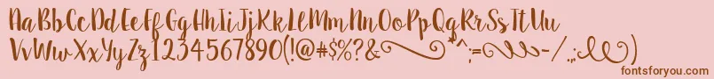 SweetPea Font – Brown Fonts on Pink Background