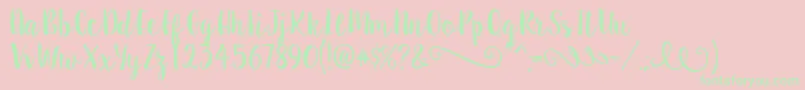 SweetPea Font – Green Fonts on Pink Background