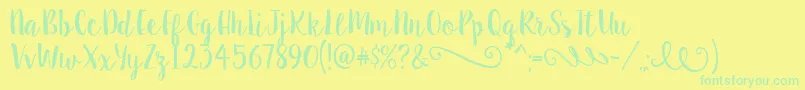 SweetPea Font – Green Fonts on Yellow Background