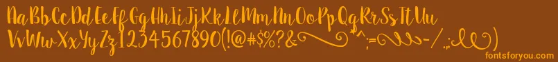 Шрифт SweetPea – оранжевые шрифты на коричневом фоне