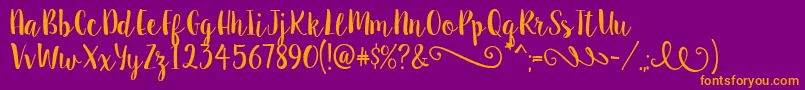 SweetPea Font – Orange Fonts on Purple Background