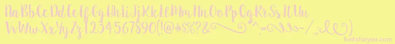 SweetPea Font – Pink Fonts on Yellow Background