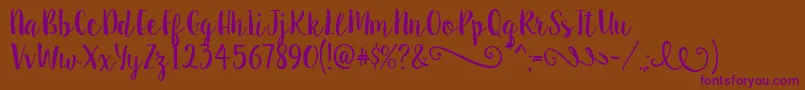 SweetPea-Schriftart – Violette Schriften auf braunem Hintergrund