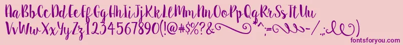 SweetPea Font – Purple Fonts on Pink Background