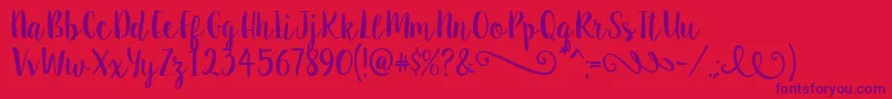 SweetPea-Schriftart – Violette Schriften auf rotem Hintergrund