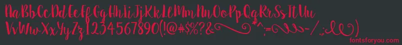 SweetPea Font – Red Fonts on Black Background