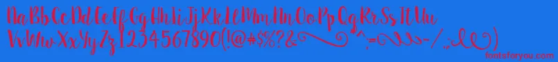 SweetPea Font – Red Fonts on Blue Background