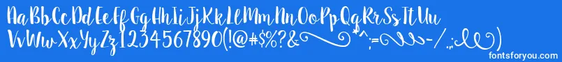 SweetPea Font – White Fonts on Blue Background