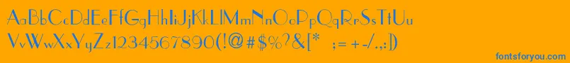 AsianartThin Font – Blue Fonts on Orange Background