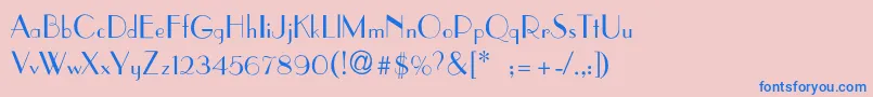 AsianartThin Font – Blue Fonts on Pink Background