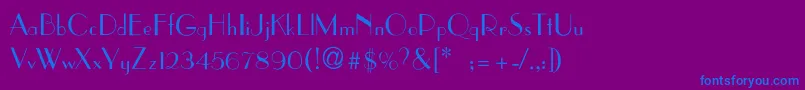 AsianartThin Font – Blue Fonts on Purple Background