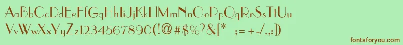 AsianartThin Font – Brown Fonts on Green Background