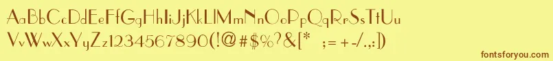 AsianartThin Font – Brown Fonts on Yellow Background