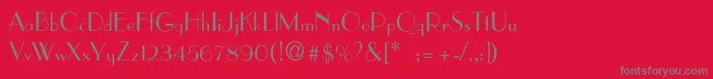 AsianartThin Font – Gray Fonts on Red Background