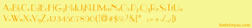 AsianartThin Font – Orange Fonts on Yellow Background