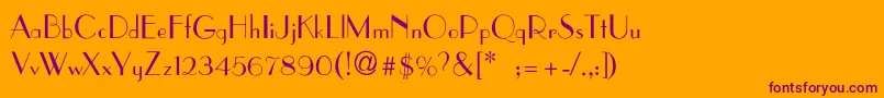 AsianartThin Font – Purple Fonts on Orange Background