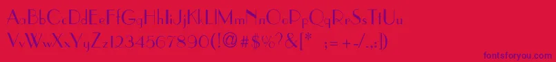 AsianartThin Font – Purple Fonts on Red Background