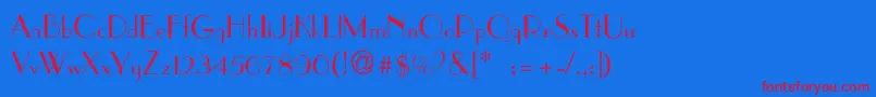 AsianartThin Font – Red Fonts on Blue Background