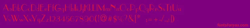 AsianartThin Font – Red Fonts on Purple Background