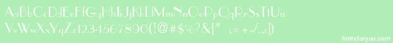 AsianartThin Font – White Fonts on Green Background