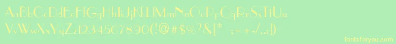 AsianartThin Font – Yellow Fonts on Green Background